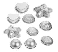 Healvian 10pcs Bath Bomb Mold Handmade Soap Mold Non-Stick Aluminum Alloy Silver Well Polished DIY Candy Making Set