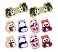 Healvian 10pcs Cute Magnetic Panda Bookmarks Set, Small Double-Sided Magnetic Page Markers for Students and Teens, Decorative Book Clips for School and Office Use