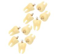 Healvian 10Pcs DIY Small Teeth Charms Pendants Resin Decorative Teeth Jewelry Accessories for Earrings, Hair Clips, Phone Case Craft, Novelty Mini Fake Charms Set
