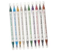 Healvian 10pcs Double Ended Nail Art Drawing Pens Lightweight Manicure Markers for Gel Acrylic Natural Nails for Dots Stripes Fine Lines Floral Designs DIY Polish Tools