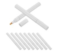 Healvian 10pcs Empty Acrylic Paint Marker Pen with 4.5mm Flat Head Tip, Refillable Aluminium Tube Compatible with Inks and Paints for Indoor Creative Projects and Small Text Applications