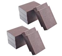 Healvian 10pcs Extra Thick Emery Sanding Sponges 9X6Cm for Kitchen Pot Cleaning, Rust Removal and Heavy-Duty Descaling, Brown Power Scrub Pads for Tough Grease and Stubborn Dirt