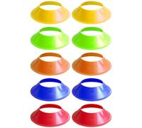 Healvian 10pcs Football Sports Cones Multi-function Pe Training Cones Assorted Color for Setting Training Courses and On-site Boundaries