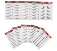 Healvian 10Pcs Hair-like Eyebrow Stickers Black Natural Beauty Eyebrow Transferrable Decals for Women with Sparse Light Brows
