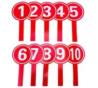 Healvian 10pcs Handheld Score Paddles Number Boards 1-10 Red Foam Scoreboards for Judges Voting Competitions