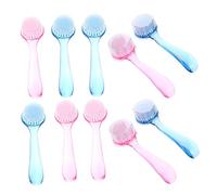 Healvian 10pcs Handle Grip Nail Dust Brush Multi-function Cleaning Scrub Brush for Fingernail Cleaning Dust Removal for Scenarios Random Color