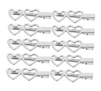 Healvian 10pcs Heart-shaped Hair Clip Silver Metal Hair Accessories for Women Girls Cute Claw Clips for Side Bangs