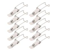 Healvian 10pcs Large Spring Loaded Toggle Latch Hasp with Lock - Stainless Steel Nickel-Plated Cabinet Clamp Clip for Toolbox, Case, and Industrial Door Security