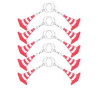 Healvian 10pcs Mini Traffic Cone Key Pendants Strong Hanging Ring and High Visibility Colour, Pvc and Metal Material, Construction Party Favors for House Keys and Portable Bags