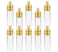 Healvian 10pcs Mini Wish Bottles Glass Container with Lid Small Glass Vials for DIY Crafts Supply Suitable to Make Drift Bottles
