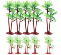 Healvian 10Pcs Miniature Palm Tree Models for Fish Tank and Small Garden Decoration Artificial Plastic Trees