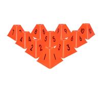 Healvian 10Pcs Orange Numbered Agility Course Cones for Soccer and Basketball Training, Sturdy Ground Marking Buckets with Triangular Design, Suitable for Outdoor Fitness and Athletic Field