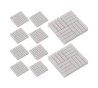 Healvian 10pcs Plastic Dollhouse Flooring Stone Grey Textured Tiles | Seamless Assembly, Tight Connections, Stable Structure, Architectural Scene and Micro Landscape Use