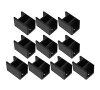 Healvian 10pcs Plastic Furniture Corner Connector Brackets with Right Angle Design for Steel Frame, Black Spray Coating, Ensures Stable Assembly and Quick DIY Installation, for Office