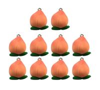 Healvian 10pcs Polymer Clay Peach Charms DIY Pendant Decor for Bracelet and Birthday Crafts, Creative Design Earrings Making Supplies in Orange