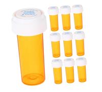 Healvian 10pcs Portable Small Pill Containers with Safety Caps for Travel Medication Storage Lightweight Refillable Plastic Bottles with Protective Coating Multipurpose Organizer for
