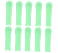 Healvian 10pcs Silicone Ear Spoon Covers Replacement Tips for Safe Ear Cleaning Compatible with Various Earwax Removal Tools Green Soft Protective Sleeves for Comfortable Use