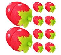 Healvian 10pcs Strawberry Overnight Curlers Sponge Curlers 2.36x2.36x2.36in Heatless Curls Convenient Removal Women Natural Looking Adorable Design for Overnight Use