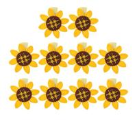 Healvian 10pcs Sunflower Hair Pins - Cute Crochet Floral Hair Accessories For Teen Girls - Hawaiian Style Flower Barrettes Beach Party Essentials