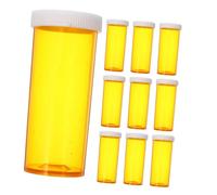 Healvian 10pcs Transparent Plastic Supplement Organizer Pill Bottles with Seal Compact Empty Vials for Travel Daily Medication and Capsule Storage Portable Pill Case for Easy Carry
