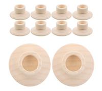 Healvian 10pcs Unfinished Hand-Painted Wood Tealight Candle Holders 28x60mm Rustic Wooden Centerpieces for Table Decor Wedding Party Woodcrafts