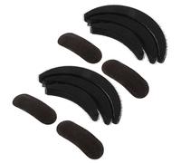 Healvian 10pcs Volume Boost Hair Clips and Breathable Puff Styling Sponge Set for Women, Black and Coffee Color DIY Hair Volume Accessory for Everyday Crown and Bun Styling