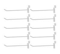 Healvian 10Pcs White 4Mm Thick Pegboard Hooks 15Cm Utility Commodity Display Hooks for Supermarket Shelves and Shop Pegboard Storage