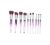 Healvian 10pcs Women Makeup Set Blush Brush Palette Crystal Handle Diamond Shape Makeup Brushes Kit