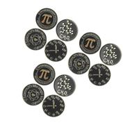 Healvian 12 Pcs Black Round Brooch Science Symbol Brooch Enamel Pin Lapel Brooch Pin for Women Pins for Backpacks Vintage Pin for Clothes Shirt Brooch Pin Brooches Women Alloy