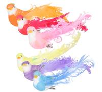 Healvian 12pcs Artificial Feathered Bird Ornaments Lightweight and Easy to Carry Decorative Fake Birds Models for Garden Party Decoration with Plume and Foam Material