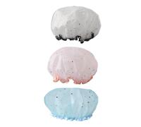 Healvian 12pcs Bath Caps Double-layer Mesh Yarn Star Patterns for Beauty Use Thickened Beautiful Bathing Caps for Makeup and More