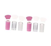 Healvian 12pcs Clear Nail Stampers Set Transparent Manicure Tool for Nail Art Includes for Designs for Home Use and Parties