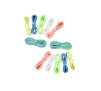 Healvian 12Pcs Colorful Luminous Sneaker Shoe Laces Thick Glowing Shoe Strings White Pink Sky Blue Blue Green Yellow for Night Jogging and Parties