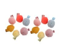 Healvian 12Pcs Fluffy Ball Hair Clips Adorable Pom Pom Barrettes for Newborns Plush Hair Accessories for Daily Wear and Photo Props