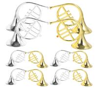 Healvian 12pcs French Horn Pendant Charm Musical DIY Hanging Decor 12cm Finely Crafted Plastic Stable Detailed Workmanship Lightweight Festive Christmas Tree Decorating Ornament