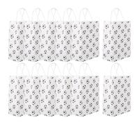 Healvian 12pcs Kraft Paper Bags Ball Pattern Lightweight Paper Bags for Party White Good Storage Container for Home and Birthday Celebration Occasions