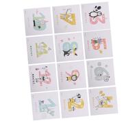 Healvian 12pcs Monthly Decal Stickers Paper Material with Lovely Unique Design for Tracking Growth and Photo Props Suitable for Sharing Growth on Social Media