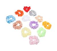 Healvian 12pcs Neon Hair Scrunchies Led Ponytail Hair Ties Stretchy Decorations Vibrant Bands for Women