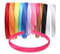 Healvian 12pcs Plain Headbands Cloth Covered Diy Accessories No Teeth Headbands for Crafts Hair Hoop Making