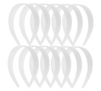 Healvian 12pcs Plastic Headbands for DIY Craft Projects Solid White Headband Base Gentle Arc for Party Events