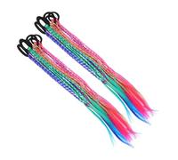 Healvian 12pcs Ponytail Extensions Braided Hairpieces Fluorescent Colored Synthetic Hair for Dance School Events and Outdoor Activities