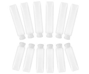 Healvian 12pcs Refillable Cosmetics Bottles with Leak-proof Caps, Portable 30ml and 50ml Pe Squeezable Tubes with Small Mouth for Controlling Liquid Flow, for Travel and Toiletry Bags