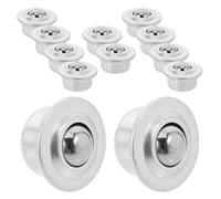 Healvian 12pcs Stainless Steel Ball Bearing Casters Side Mount Swivel Transfer Wheels for Workbench Kitchen Appliances Mounted Bearings for Smooth Multi-directional Movement