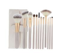 Healvian 12pcs White Makeup Brush Set for Home Use, Aluminium and Nylon Material with Comfortable Skin Touch and Delicate Appearance, Cosmetic Brushes for Women