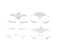 Healvian 12sheets Self-adhesive Face Gems Stickers Eye-catching Rhinestone and Face Jewels for Festivals Parties Cosplay and Makeup Decor