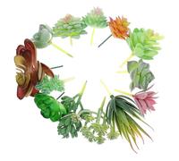 Healvian 13pcs Artificial Succulent Plants Set with Realistic Pvc Material for Long Term Use, Safe and Sturdy Rustic Style, for Wedding Bouquet and Fairy Gardens Decoration
