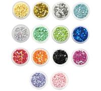 Healvian 14-Color Star Glitter Nail Charms Set for Nail Art DIY Stars Decorations Sparkling for Creative Manicure