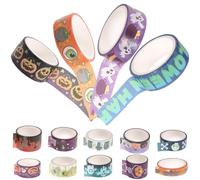 Healvian 14 Rolls Glow the Dark Halloween Washi Tape for Scrapbooking and DIY Crafts, Thin Decorative Sticky Tape Made of Washi Material, for Making Handbooks and Holiday Decorations