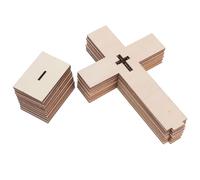 Healvian 14pcs Wooden Crosses for Baptism and Easter Table Decor, Unfinished Wood with Smooth Splinter-Free Edges, Elegant Hollow Design, Spiritual Centerpiece for Wedding Or Baptism