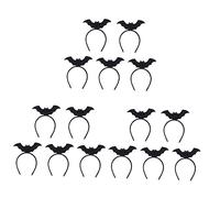 Healvian 15 pcs Luminous Bat Hair Hoops Lightweight Halloween Headwear Party Hair Accessories for Festive Glow Headbands for Spooky Costume and Photo Props